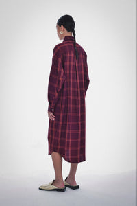 MARIN PLAID SHIRT DRESS-SAMPLE
