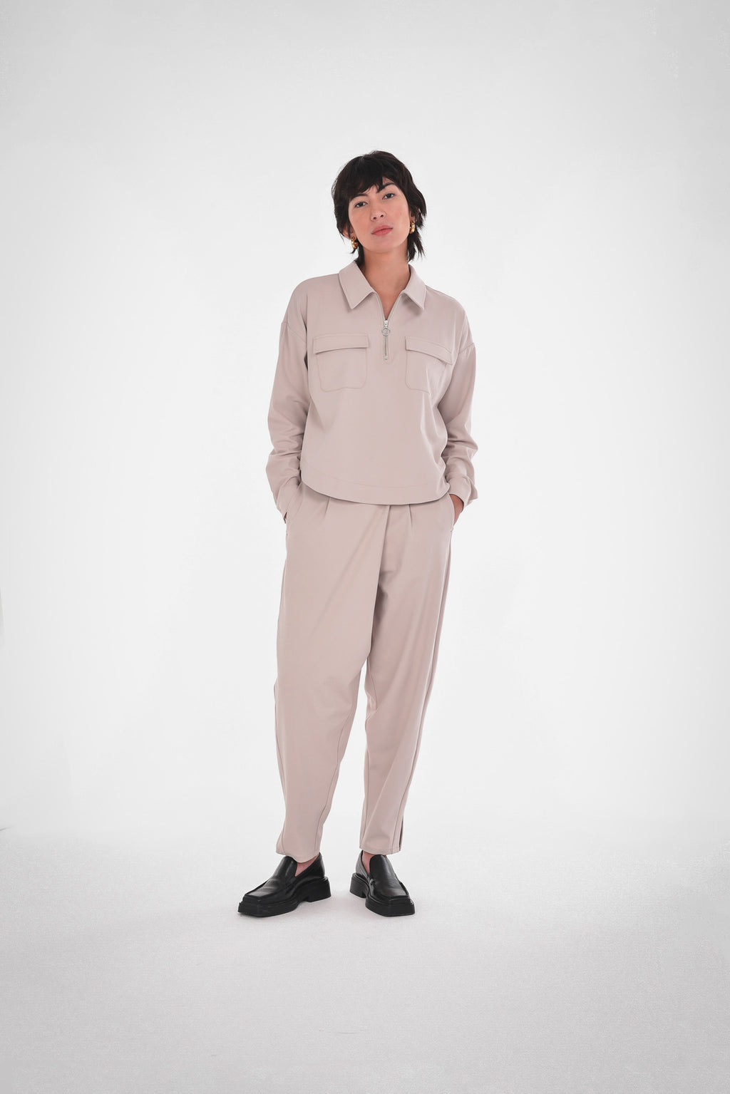 EMBRY HALF ZIP POLO – PAPER LABEL