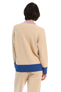 Women's Space Dye Jacquard Open Cardigan Sweater - Black/Blue Combo -  CH12LRRTFAL