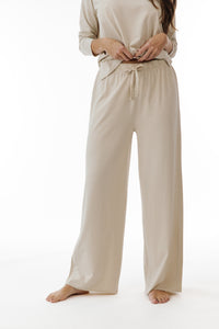kkboxly Leaves Print Wide Leg Pants, Vacation High Waist Long